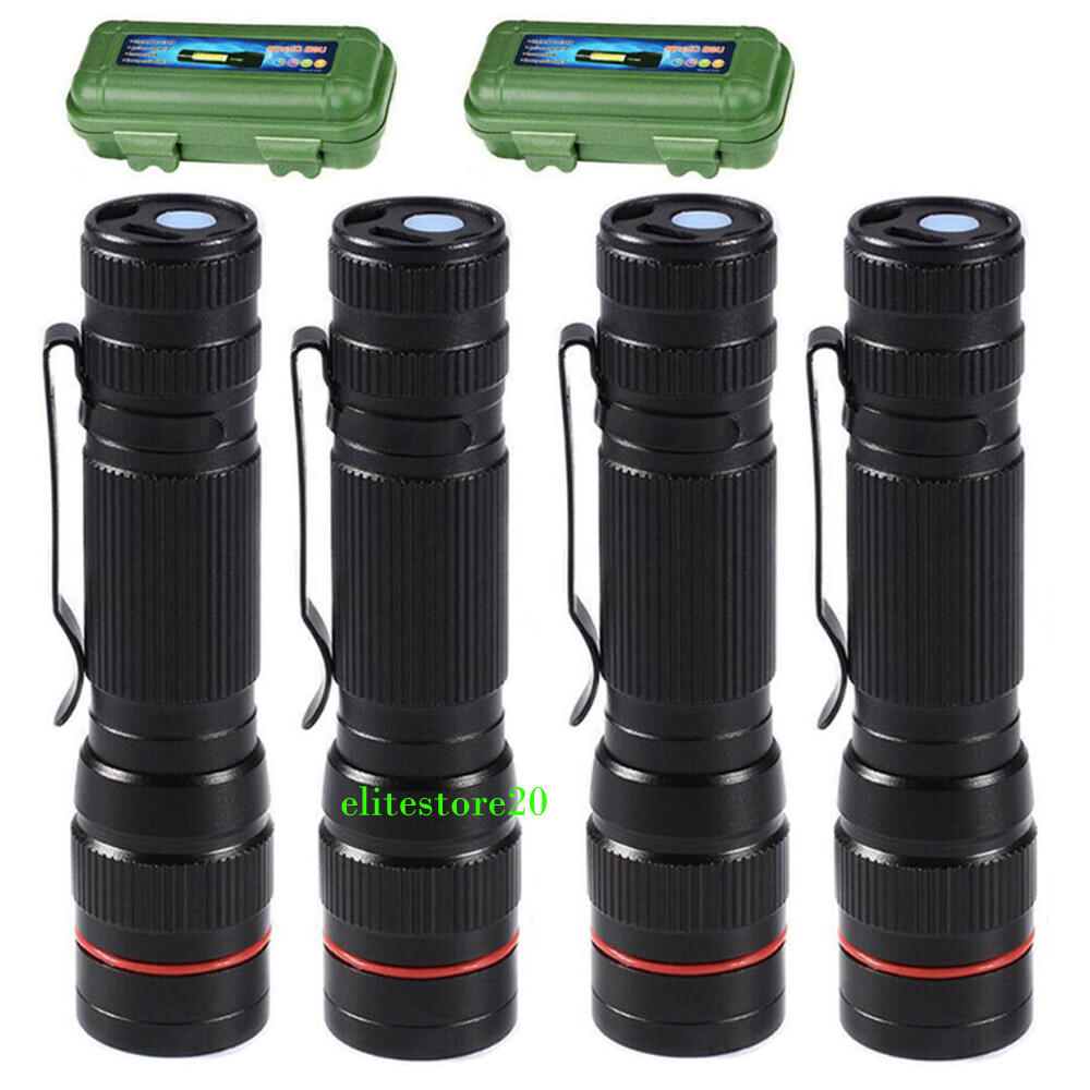 35000000 lumens Small LED Mini Flashlight Pocket Super Bright Torch Rechargeable