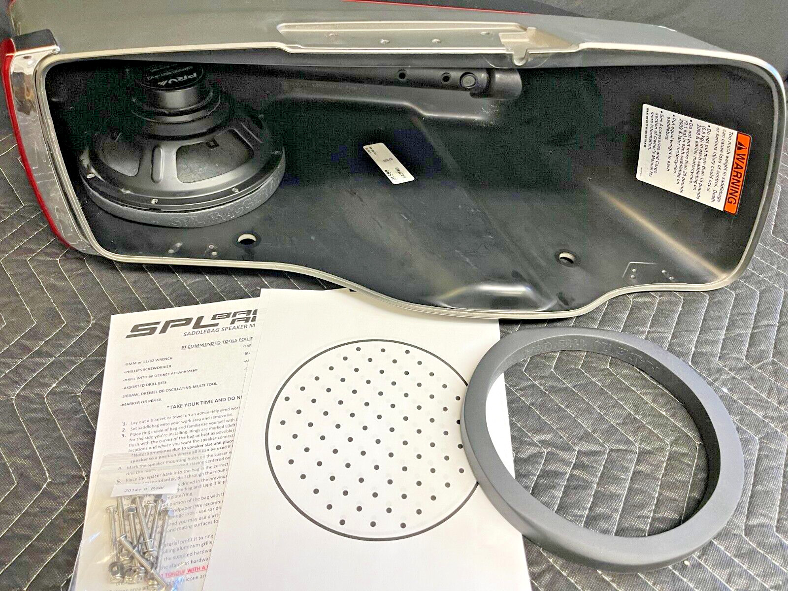 8" Rear Harley Saddlebag Speaker Mounting Ring Adapters 2014-2023