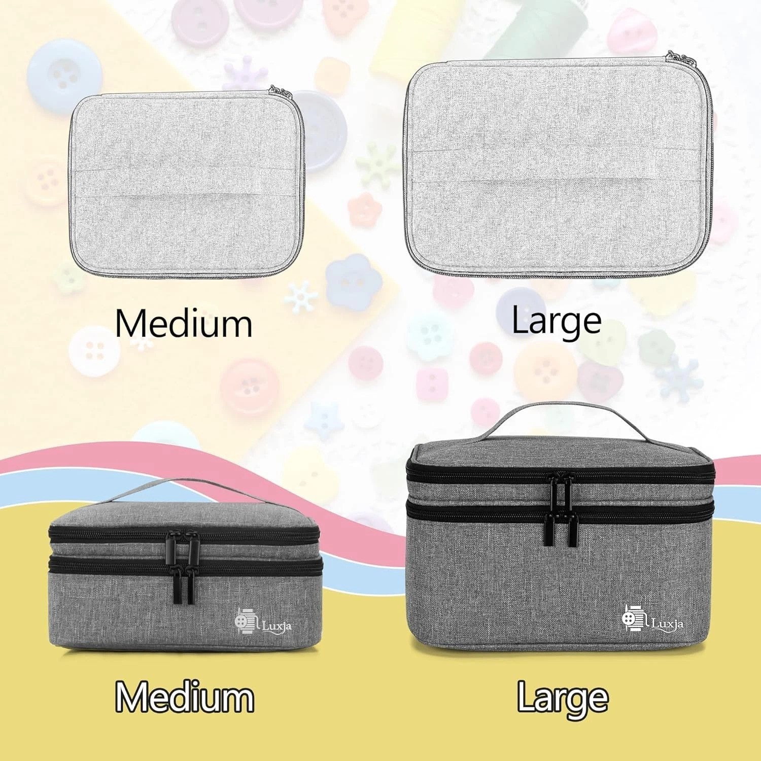 Double-Layer Sewing Accessories Organizer, Sewing Supplies Organizer for Need...