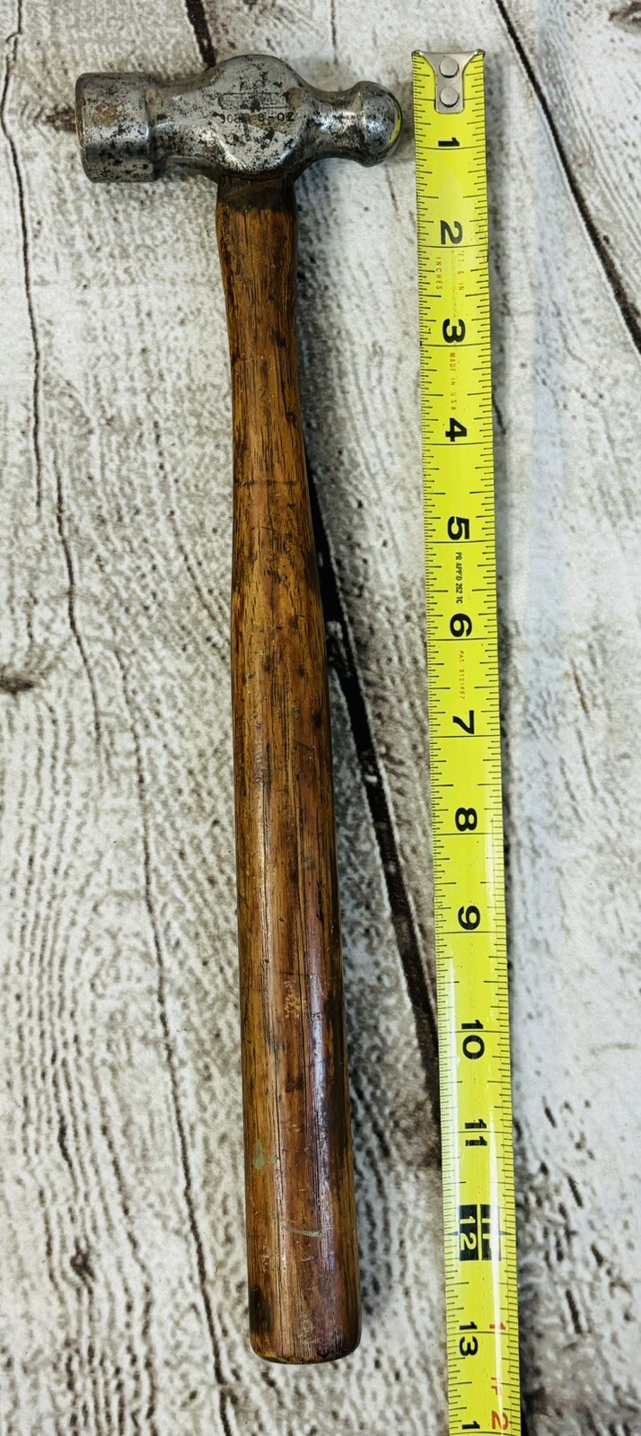 3 Vintage Wood Handled Hammers Stanley 308B Ball Peen, Claw & Cross Peen