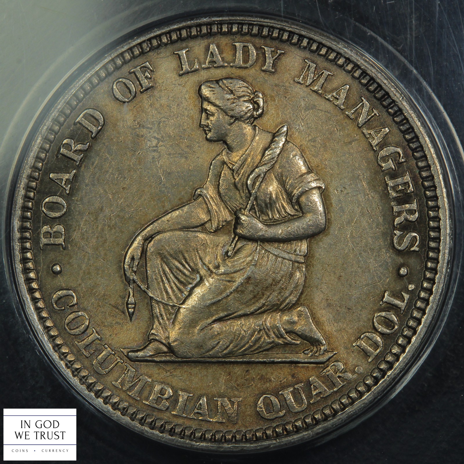 1893 Isabella Commemorative Silver Quarter 25C ANACS AU 58 Details - Cleaned