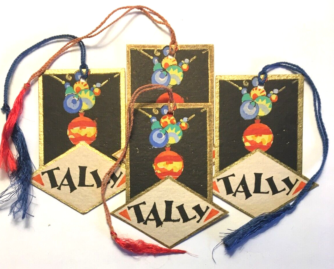4 Unused Vintage Bridge Tallys Christmas Bulbs Ornaments Clark