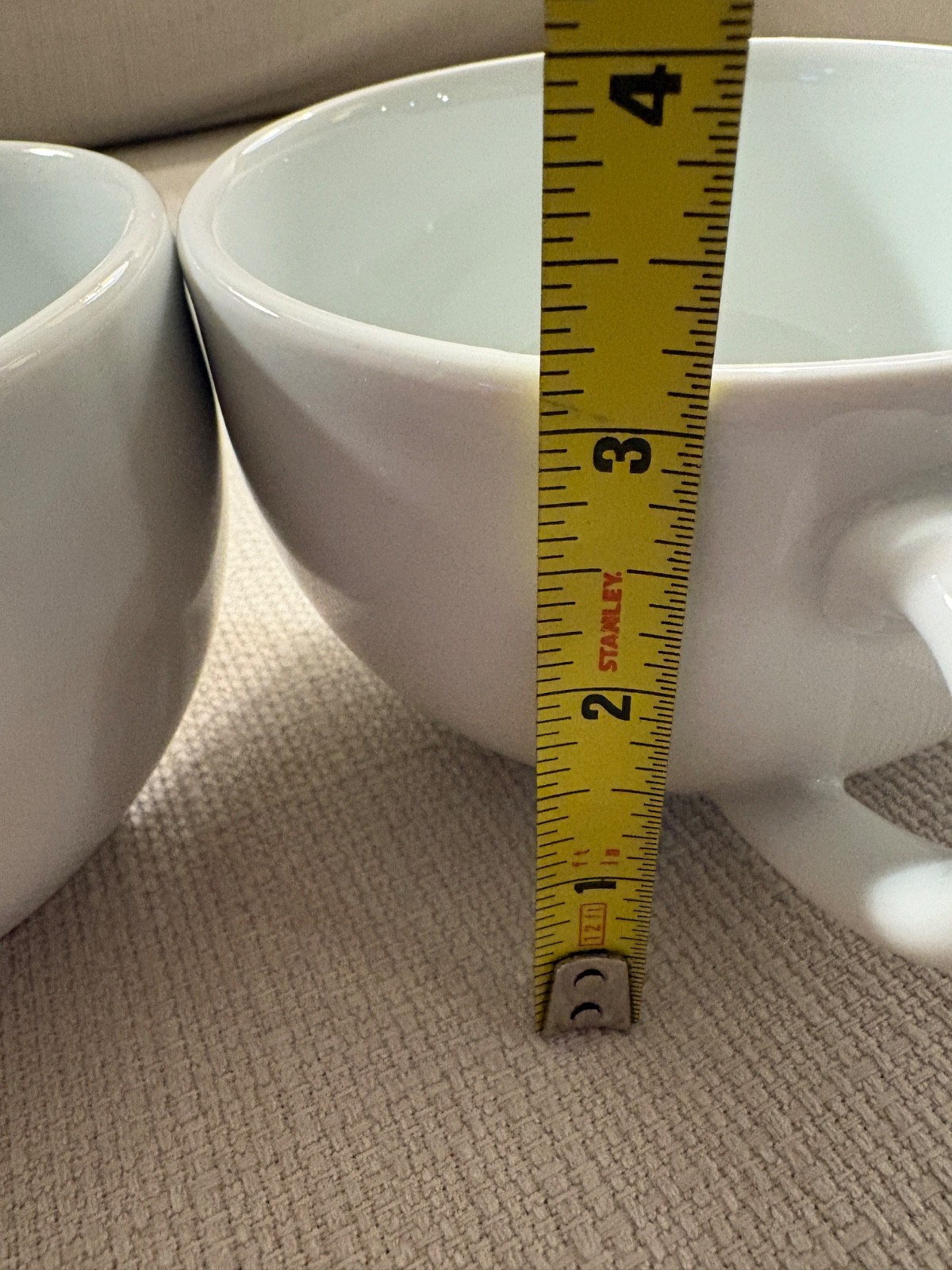 2 Apilco All White Porcelain Extra Large Cups Opera? Excellent Condition