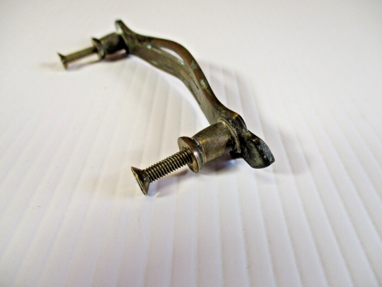 Vintage Solid Brass Drawer Pulls Pair 4" Hole Centers Cabinet Furniture Handles