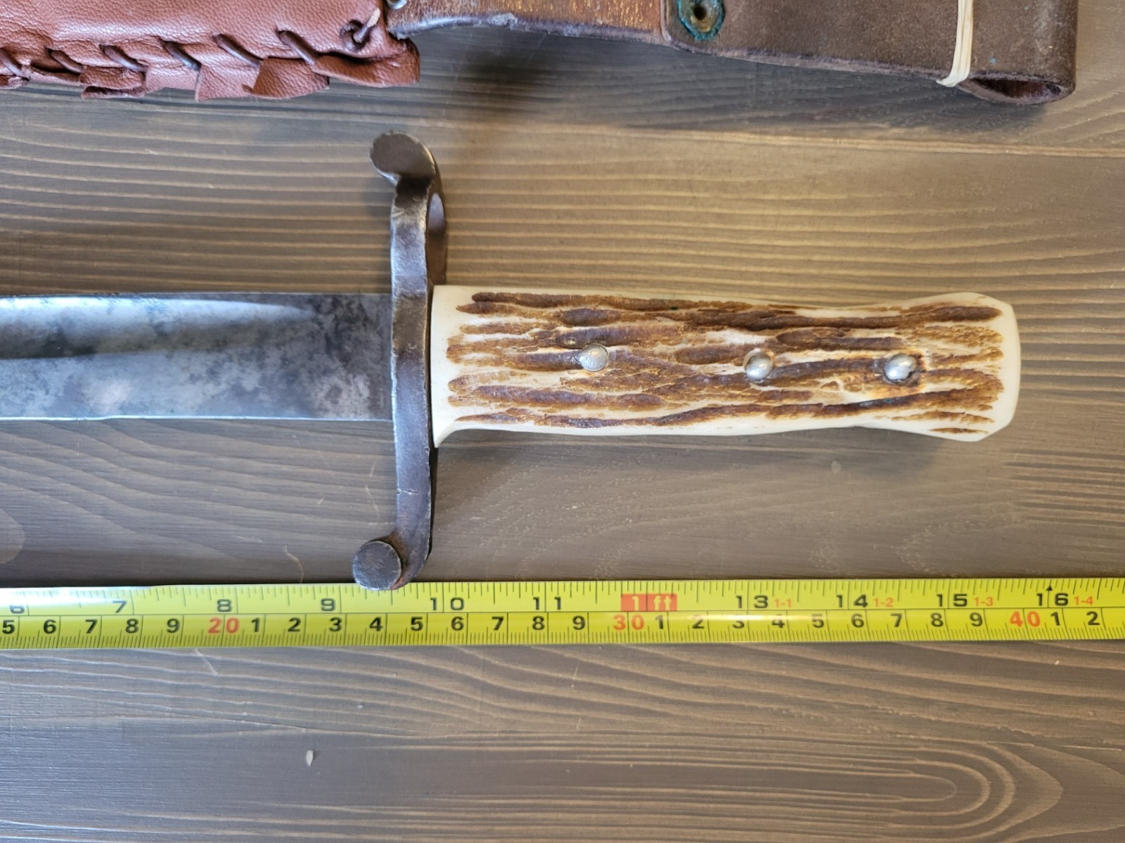 Custom Modified M1856 Bayonet by WKC/Stag Handle Bowie w/Custom Sheath