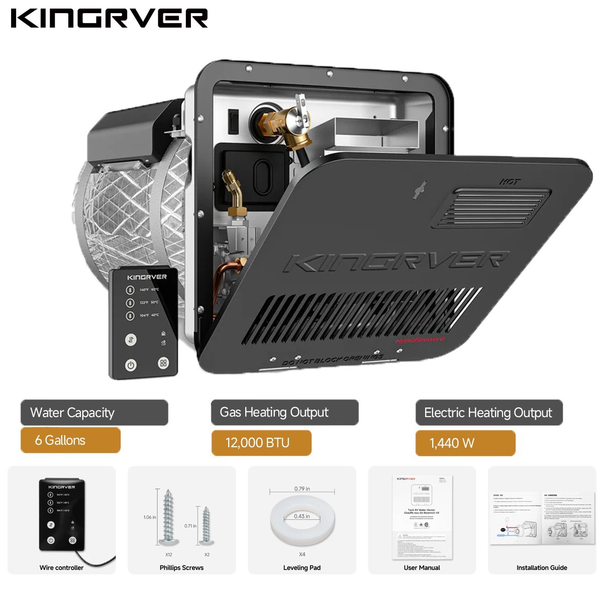 6 Gallon RV Water Heater Gas & Electric For Suburban Dometic RV Hot Water Heater