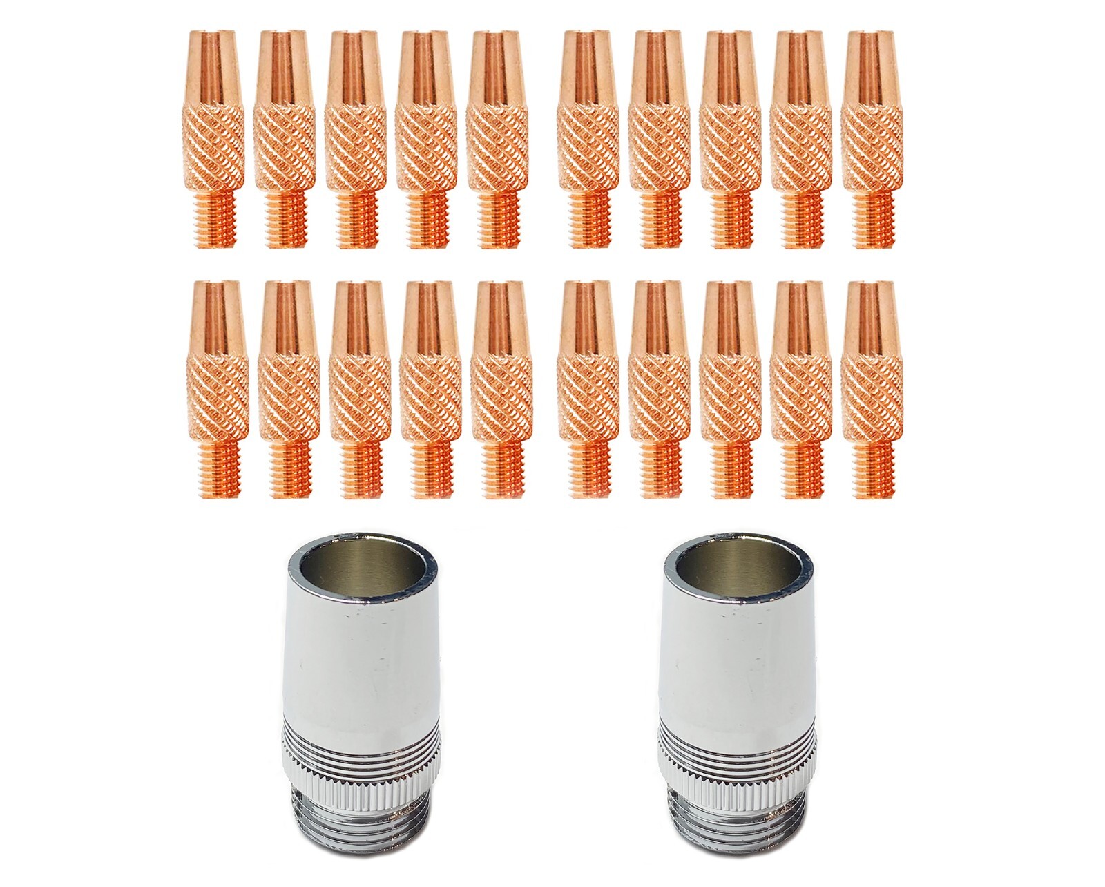 20 Contact Tips, 2 Nozzle 186405 For Miller Spoolmate 100 / 185 / 3035 Spool Gun
