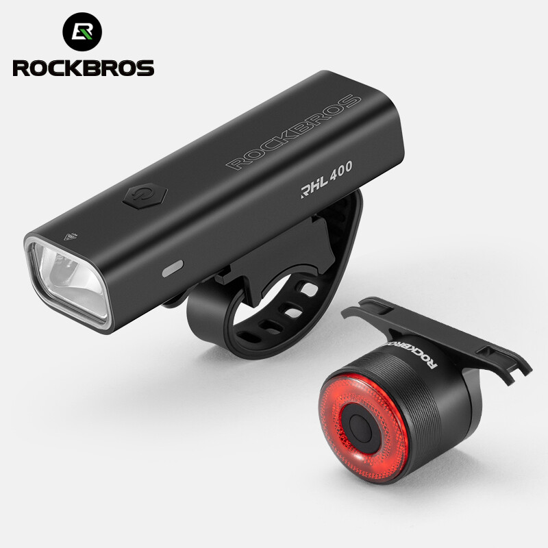 ROCKBROS Bicycle Light Sets MTB Bike Front Rear Lamp USB-C LED Headlight 1500LM