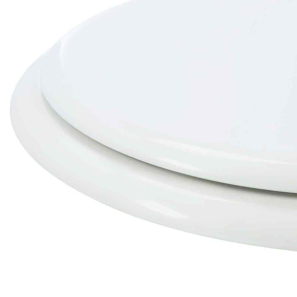 NEW Round Closed Front Enameled Wood Toilet Seat in White Durable & Wood Finish