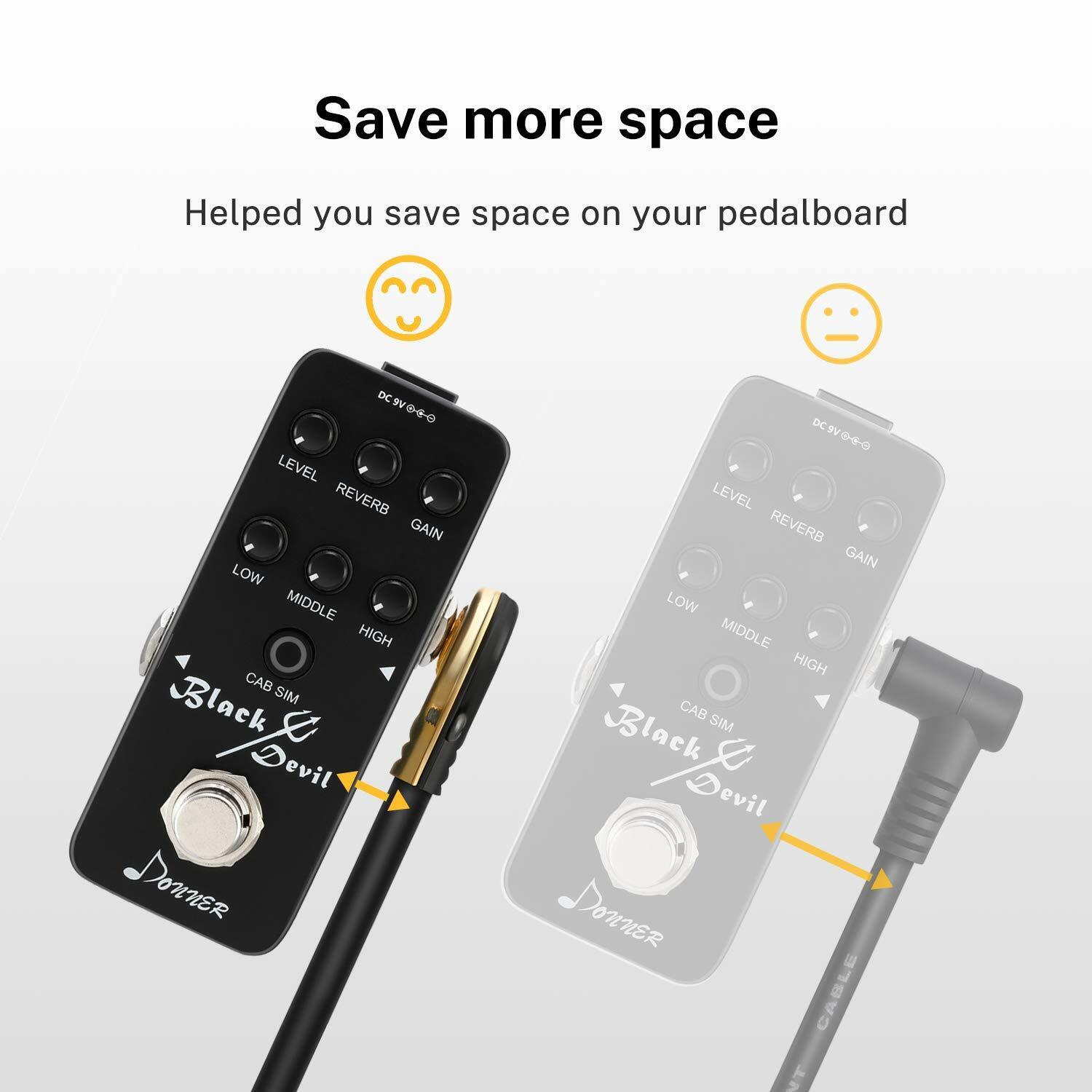 🎸 Donner 6 Pack Noiseless 6 in Patch Cables Effects Pedal Lead 1/4" Right Angle