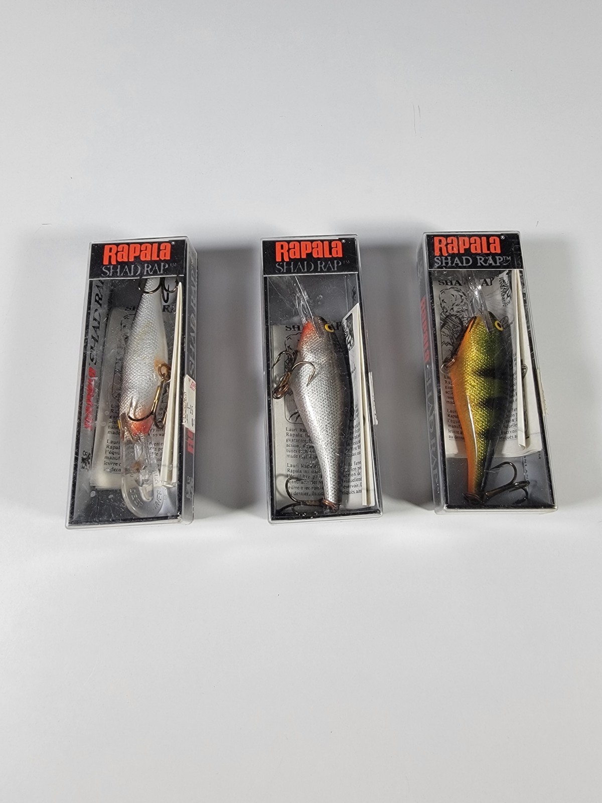 Lot Of 3 NEW Vintage Rapala Fishing Lures Boxes Shad Rap FREE shipping