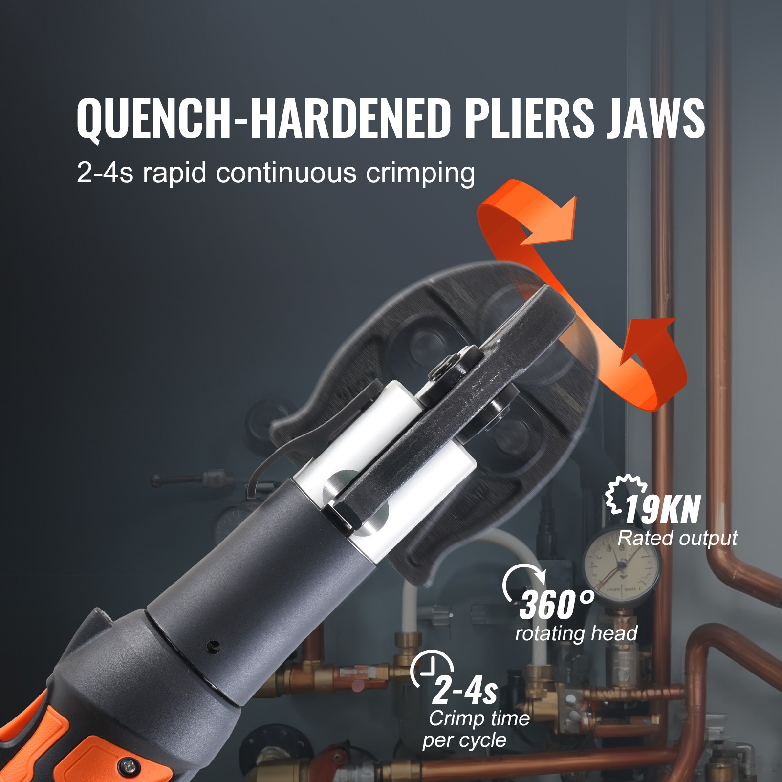 Uimoso Pro Press Tool Pipe Crimping Kit Press Tool Battery Kit 1/2" 3/4" 1" Jaw