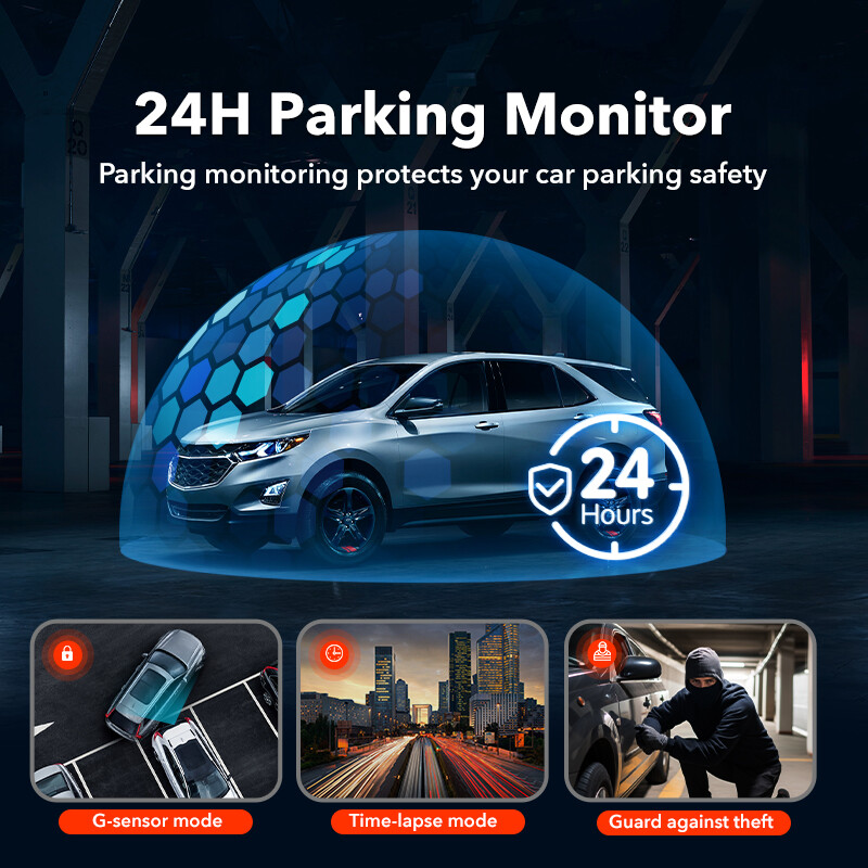 REDTIGER Front and Rear 4K Dash Cam with Hardwire Kit and 128GB Card