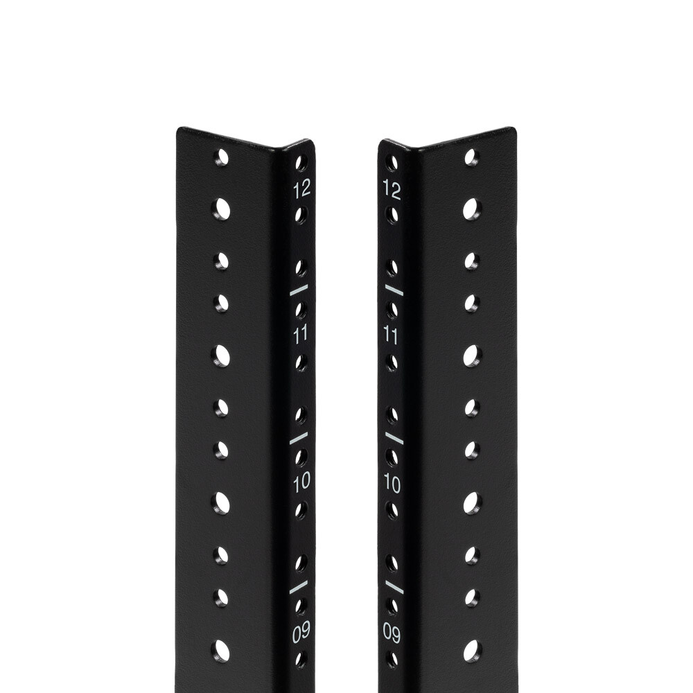NavePoint Vertical Rack Rail Pair DIY Kit with Hardware, Black