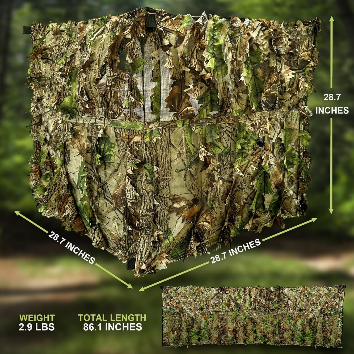 AYIN 3D Leaf Hunting Ground Blind 3-Panel Stalker Blind for Turkey/Deer Hunting