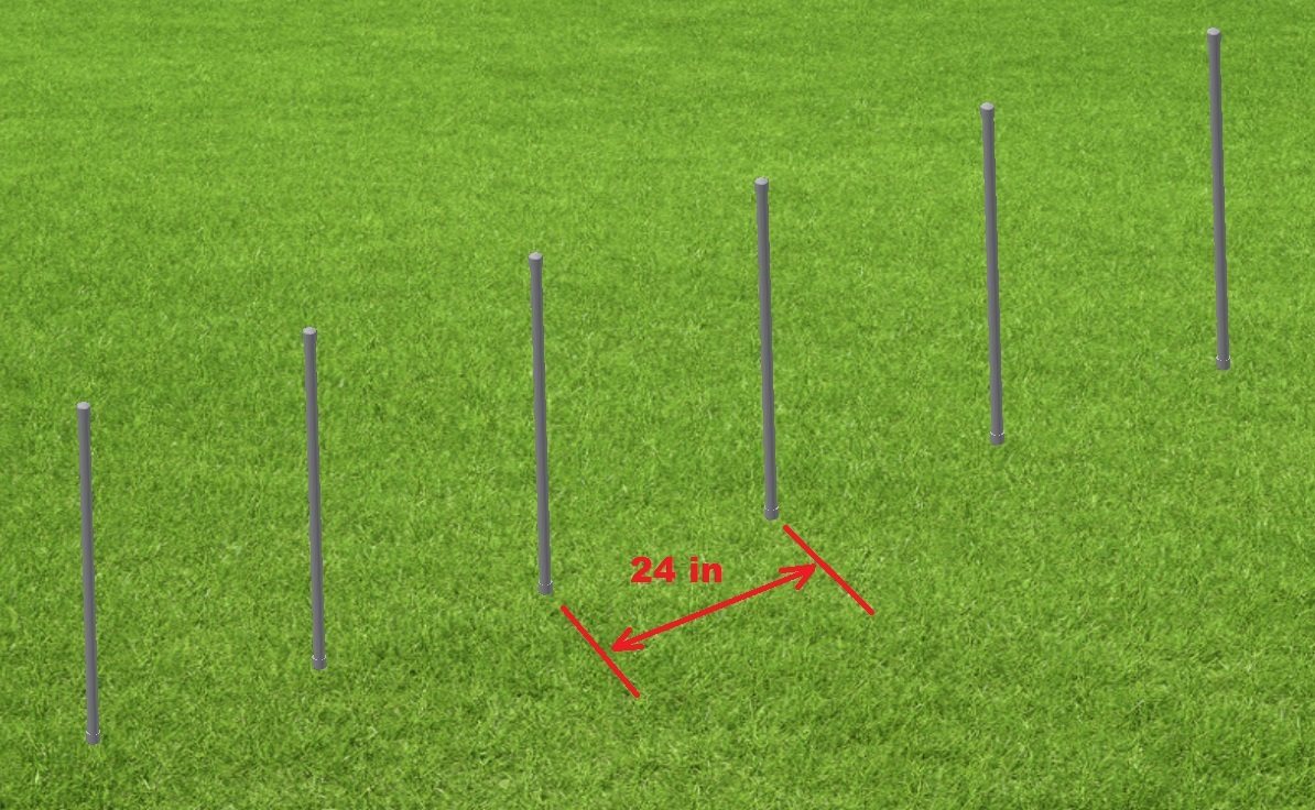 12 Weave Pole Pegs & 12 Jump Cups Dog Agility Equipment You Cut Poles to Length