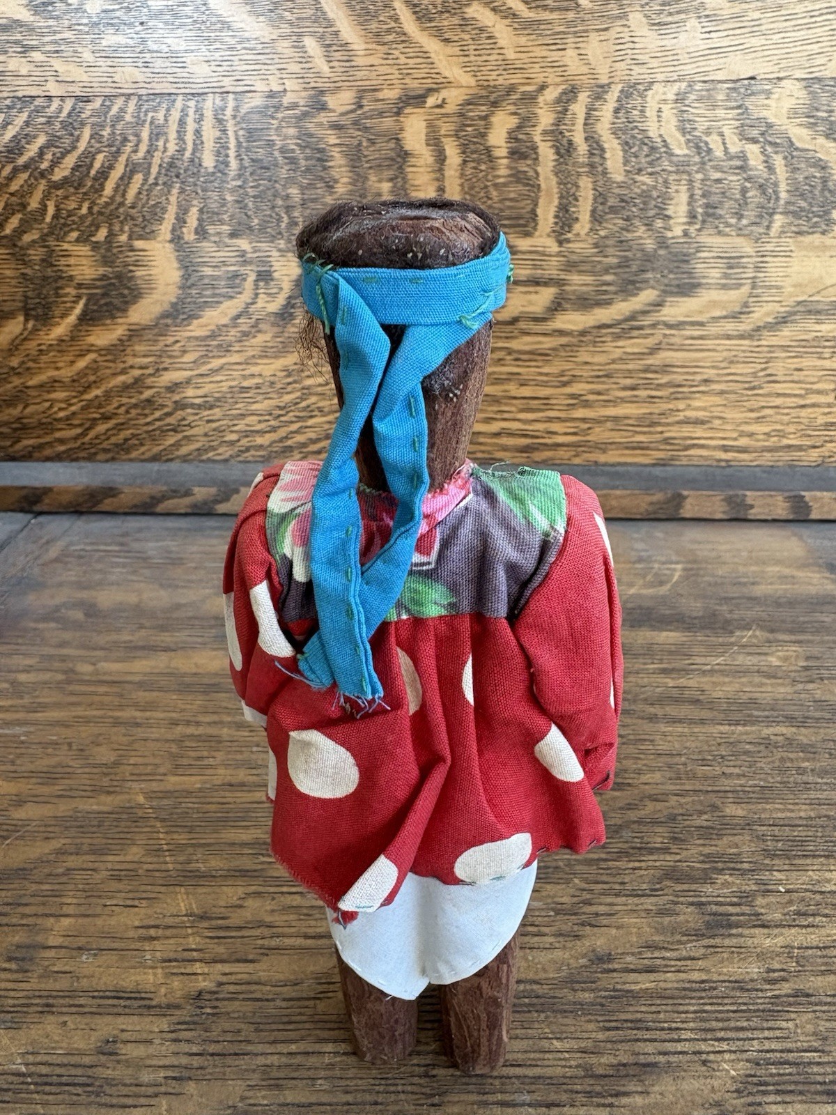 Vintage Old Tarahumara Indian Wood Hand Sewn Indian Doll Folk Art