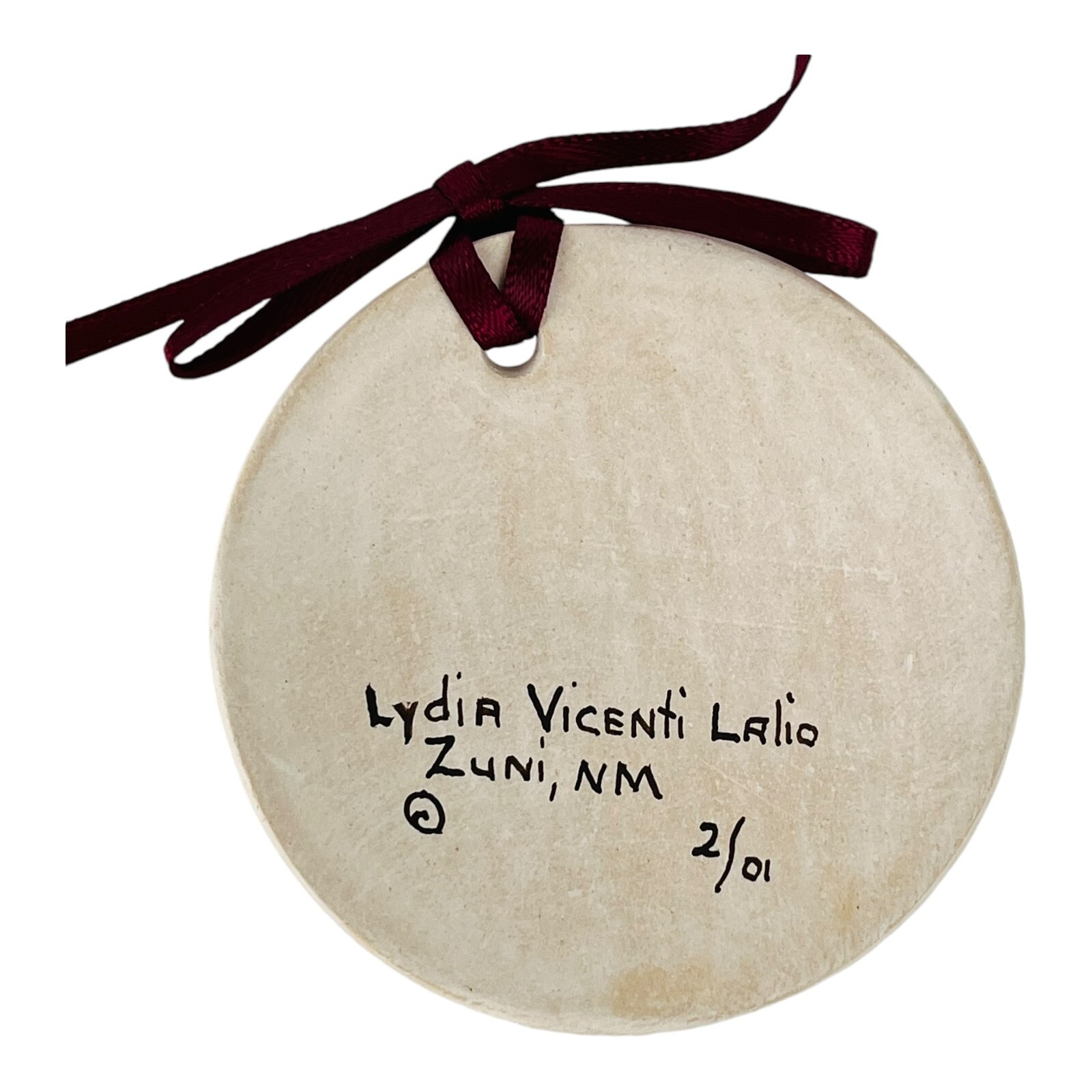 Signed Zuni Pottery Corn Maiden Kachina Christmas Ornament Lydia Vicenti Lalio