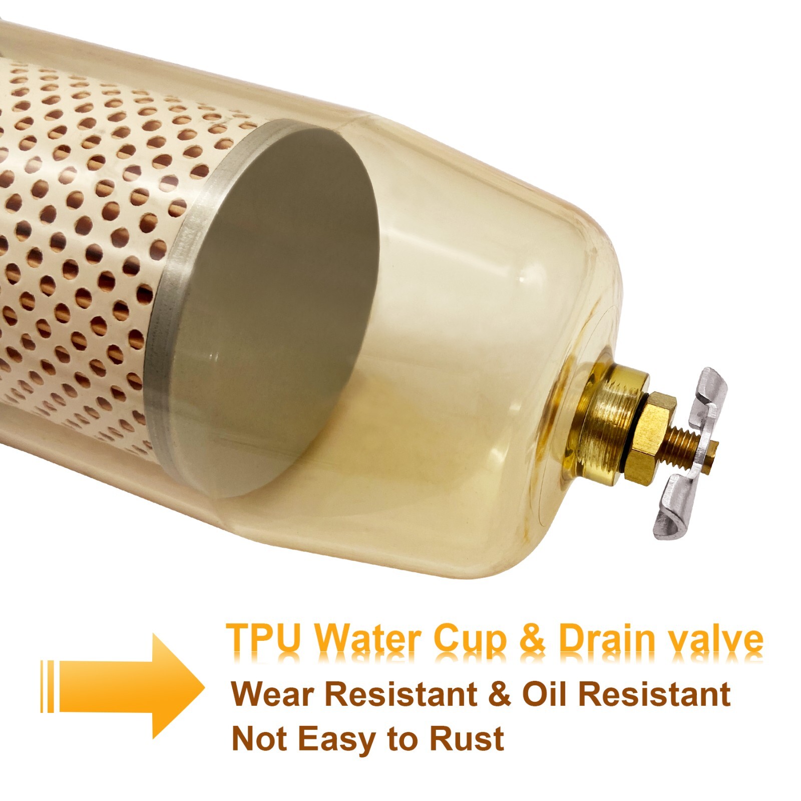 496 Fuel Tank Filter Assembly for Gasoline & Diesel Water Separate w/ 1" NPT Cap