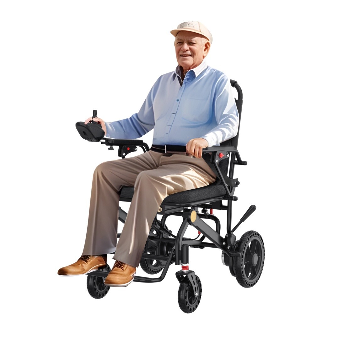 Foldable Lightweight Electric Wheelchair Mobility Powerchair All Terrain Adults