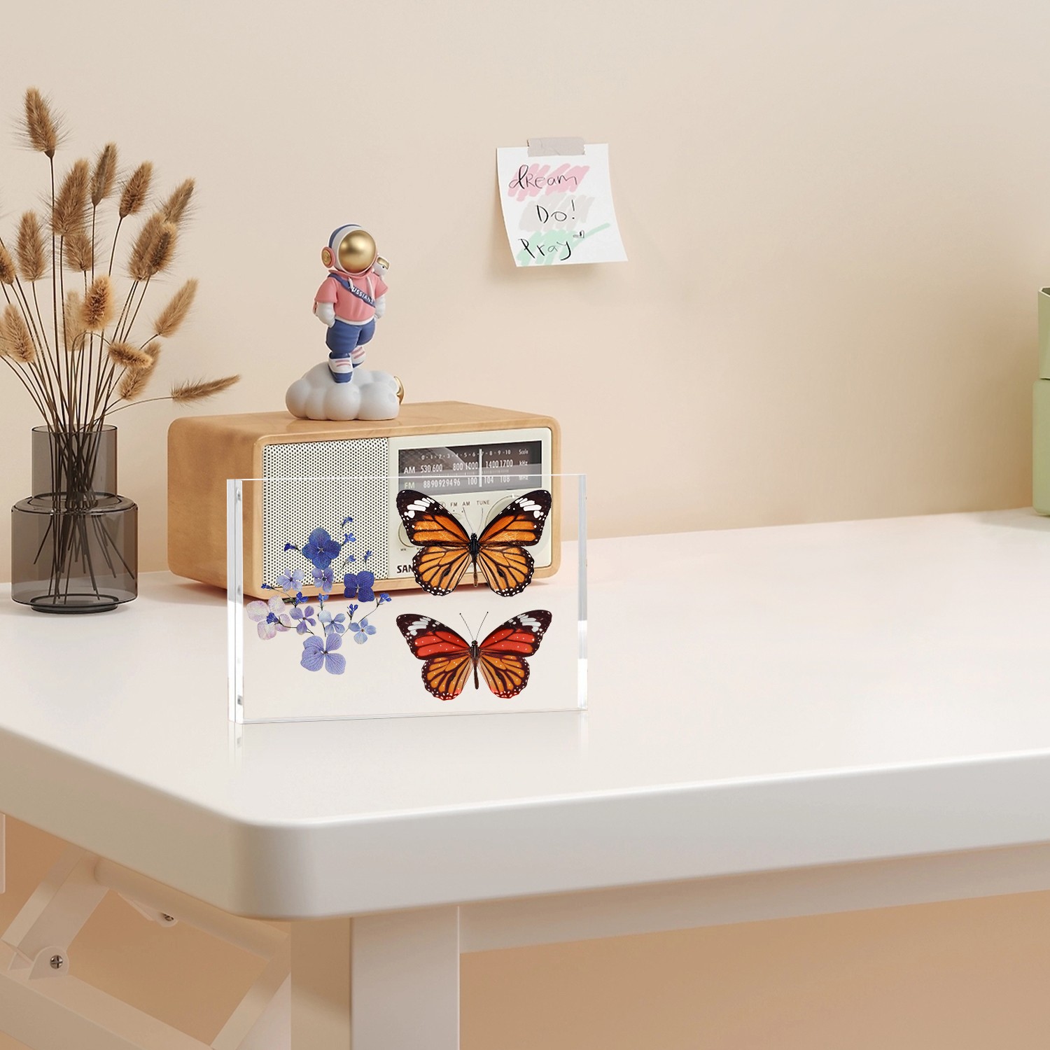 2PCS 5x7" Acrylic Picture Frame Magnet Double Sided 10+10MM Plexiglass Clear.