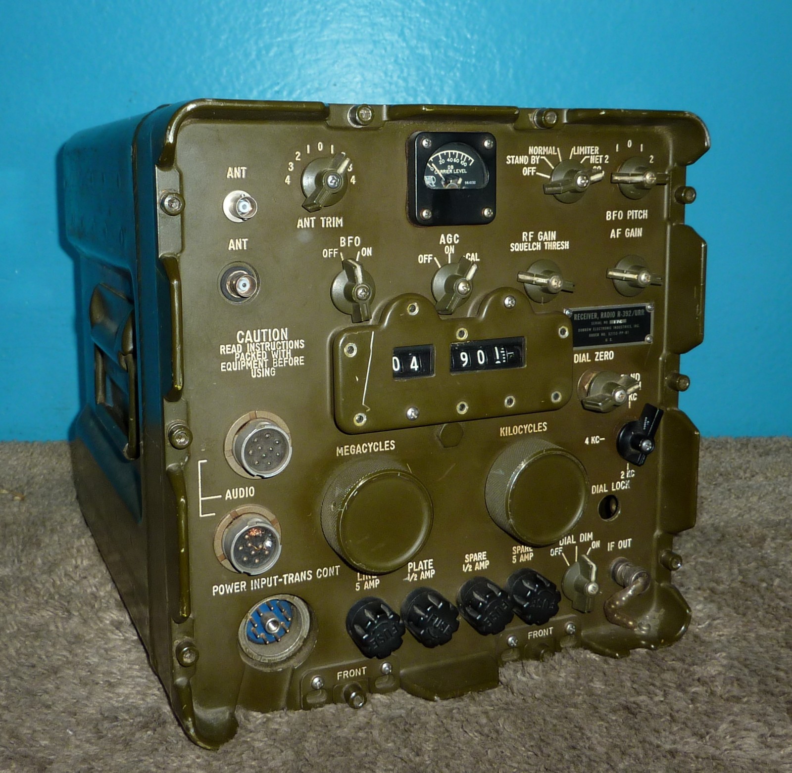 US Army Signal Corps R-392/URR Radio Receiver Dubrow Parts Only As-Is