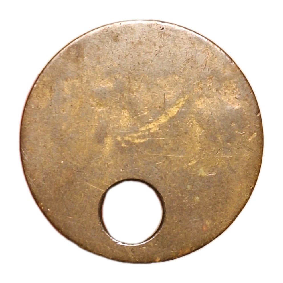 Vintage Unique Brass Identification Tag Unknown Origin About 26mm