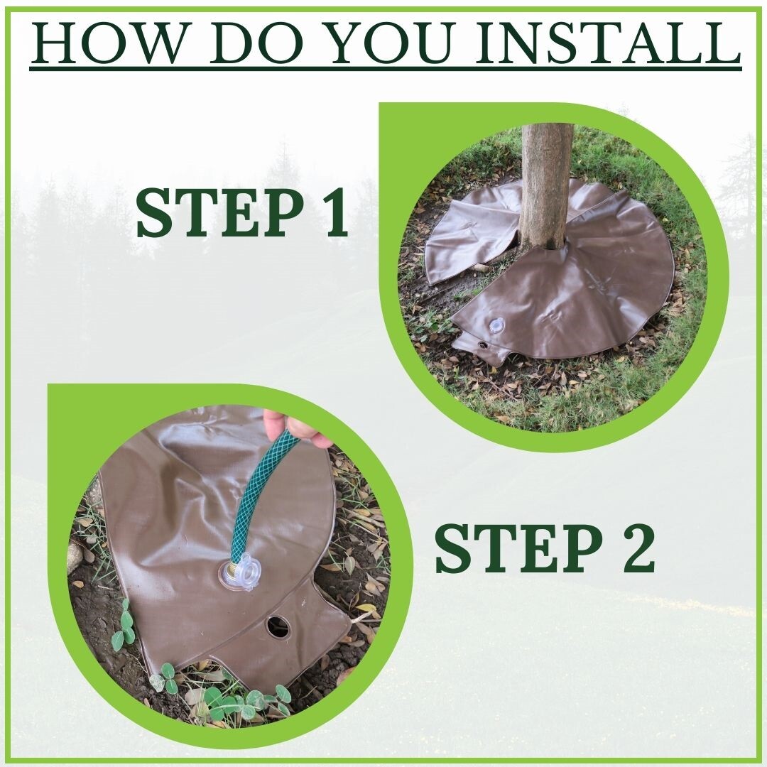 Tree Watering Ring 15 Gal Self Irrigation Bag 4 Pack for Shrubs