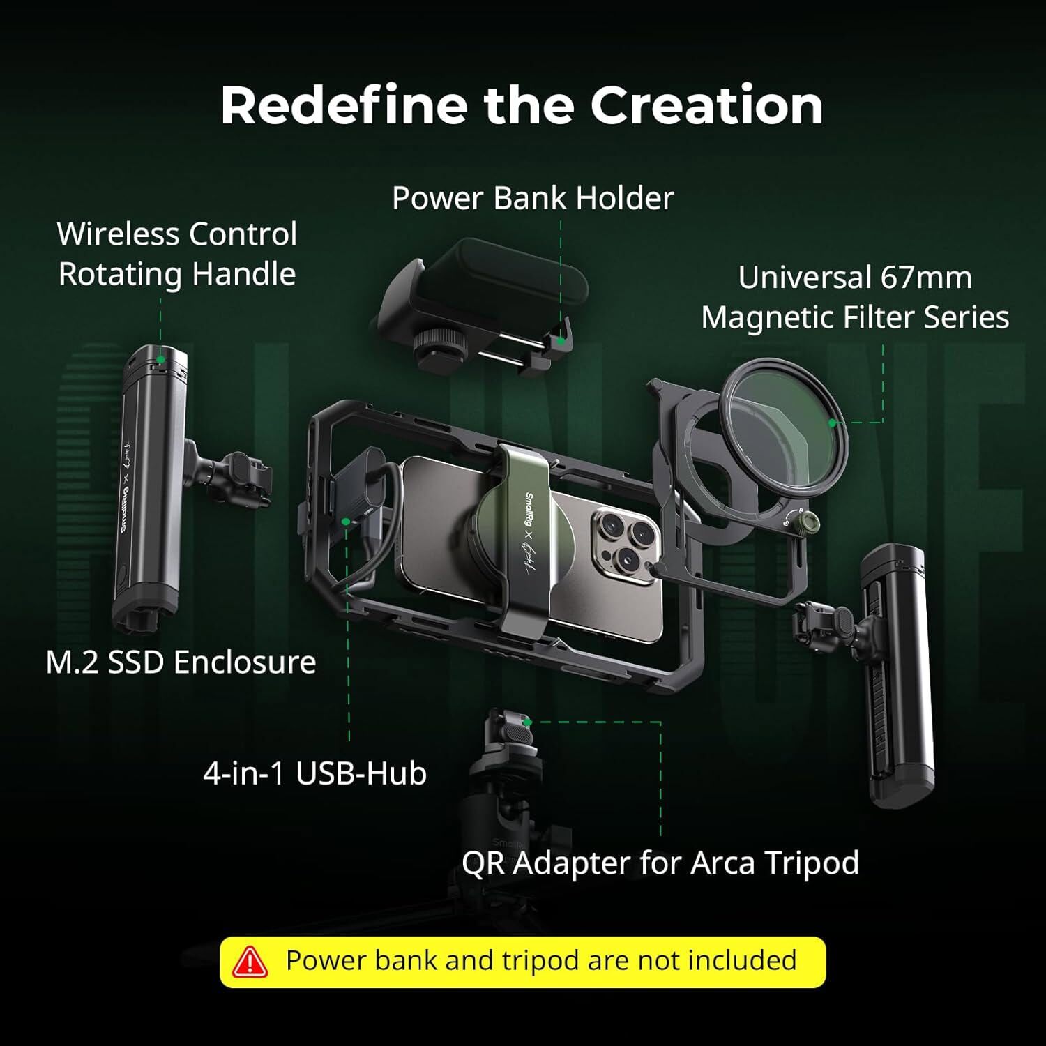 SmallRig All-In-One Mobile Video Kit,Phone Cage w/ Side Handle & Magnetic Filter