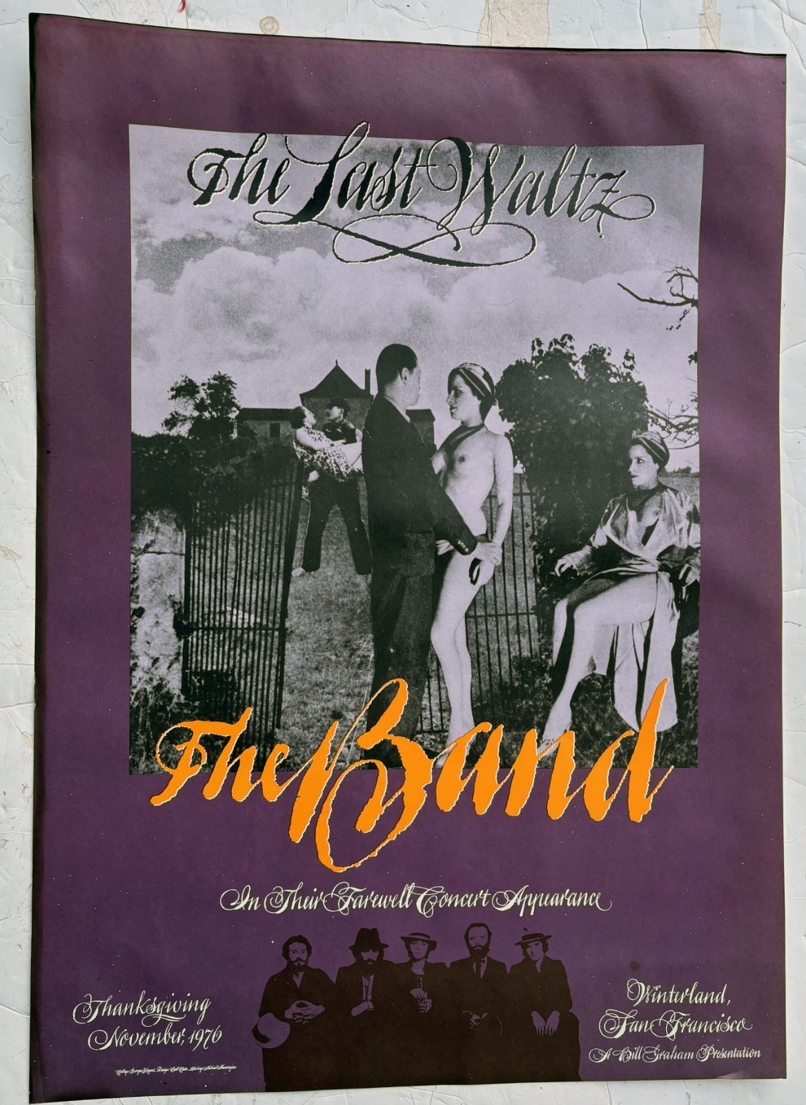 1976 THE BAND LAST WALTZ CONCERT POSTER AOR WINTERLAND BILL GRAHAM 1ST VERSION