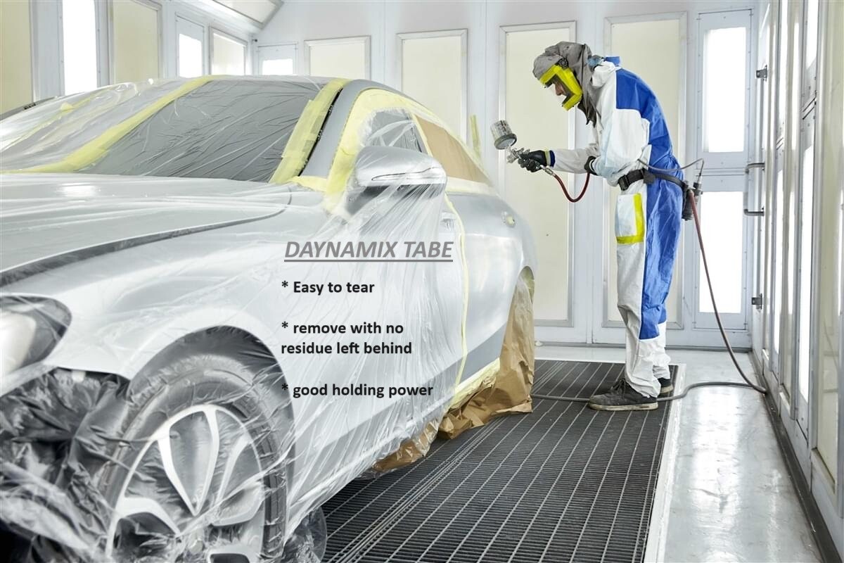 Dynamix Automotive Yellow Masking Tape 60 Yard (1-1/2'') or (3/4") 4 Sleevs/BOX