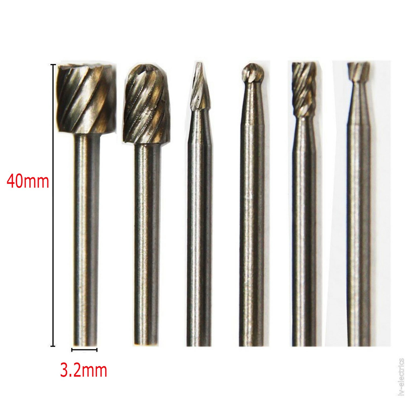10Pcs Diamond Burr Bits Drill Set Rotary Multi Tool Accessories Kit For Dremel