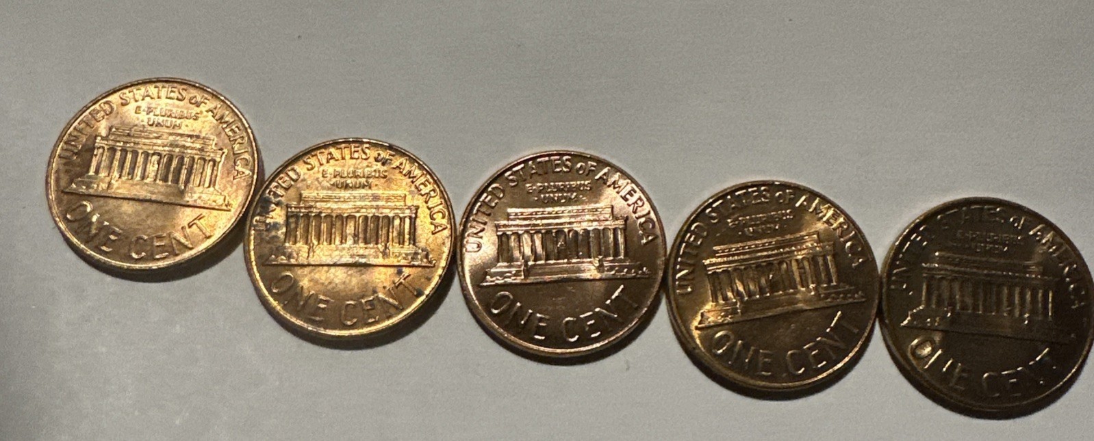 1962 1963 1964 1965 1966 P Lincoln Memorial Penny Set 5 Coin Lot Uncirculated