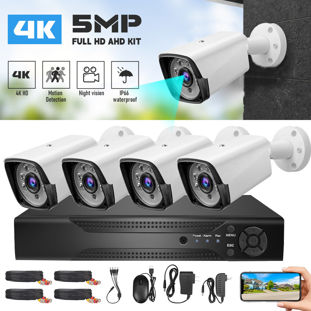 8CH 4K HD Outdoor CCTV Home Security Camera System Kit with DVR H.265+ 5MP Lite