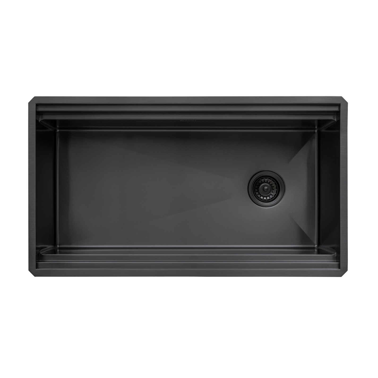 Ruvati 33" Gunmetal Black Workstation Two-Tiered Ledge Kitchen Sink - RVH6222BL