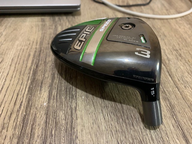 NICE TOUR ISSUED CALLAWAY EPIC SPEED 15 DEGREE RIGHT HAND FAIRWAY CLUB HEAD