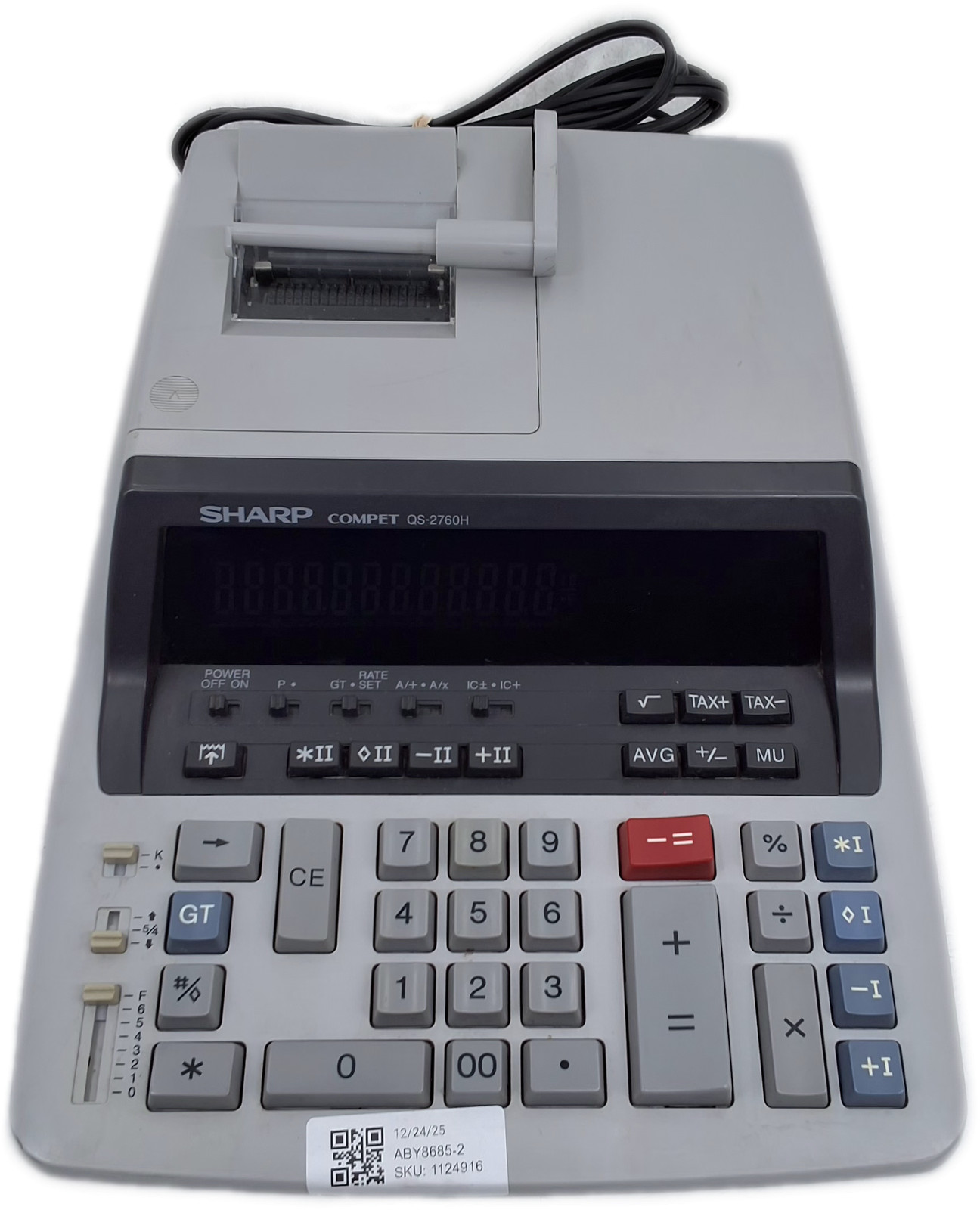 Sharp QS-2760H Printing Desktop Calculator Large LCD Display