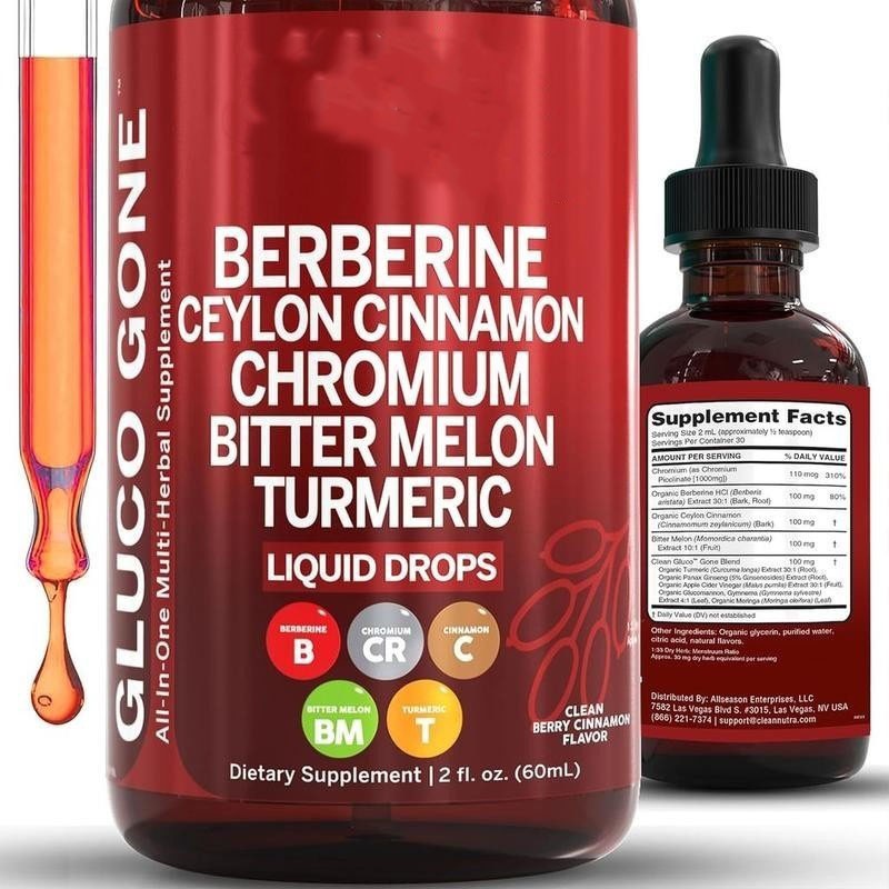 5/3pc Bottles Clean Nutra Berberine with Ceylon Cinnamon Supplement Liquid Drops