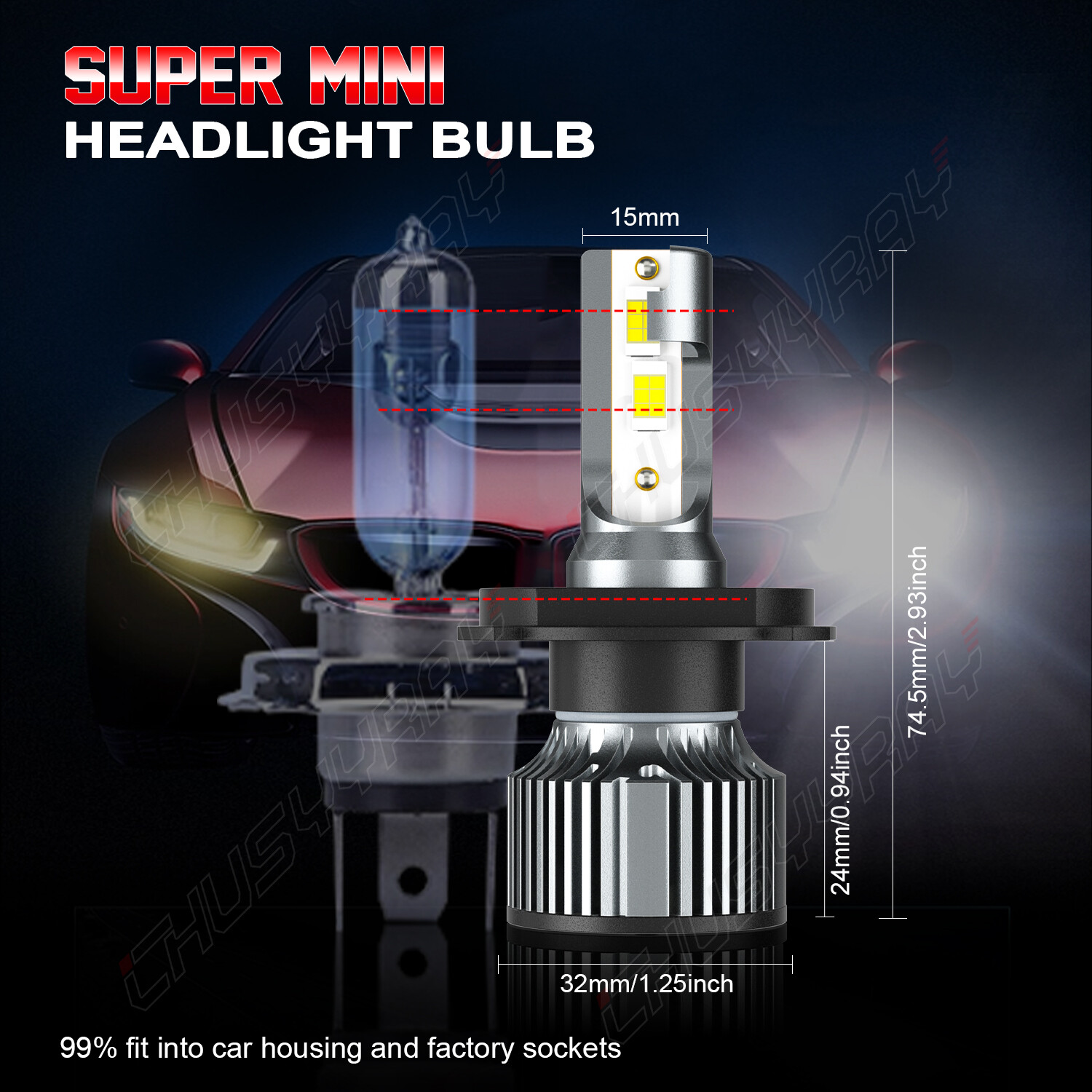 9003/H4 Headlight LED Bulbs super bright 6000k For Ski Doo REV XP XS XR 2003-18