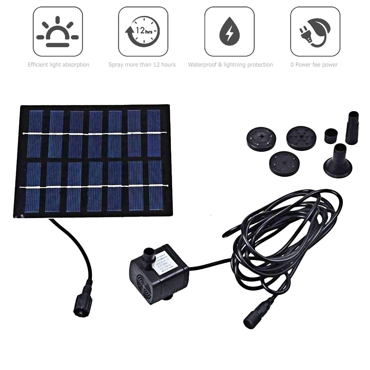 Solar Power Fountain Floating Water Pump for Bird Bath Pond Pool