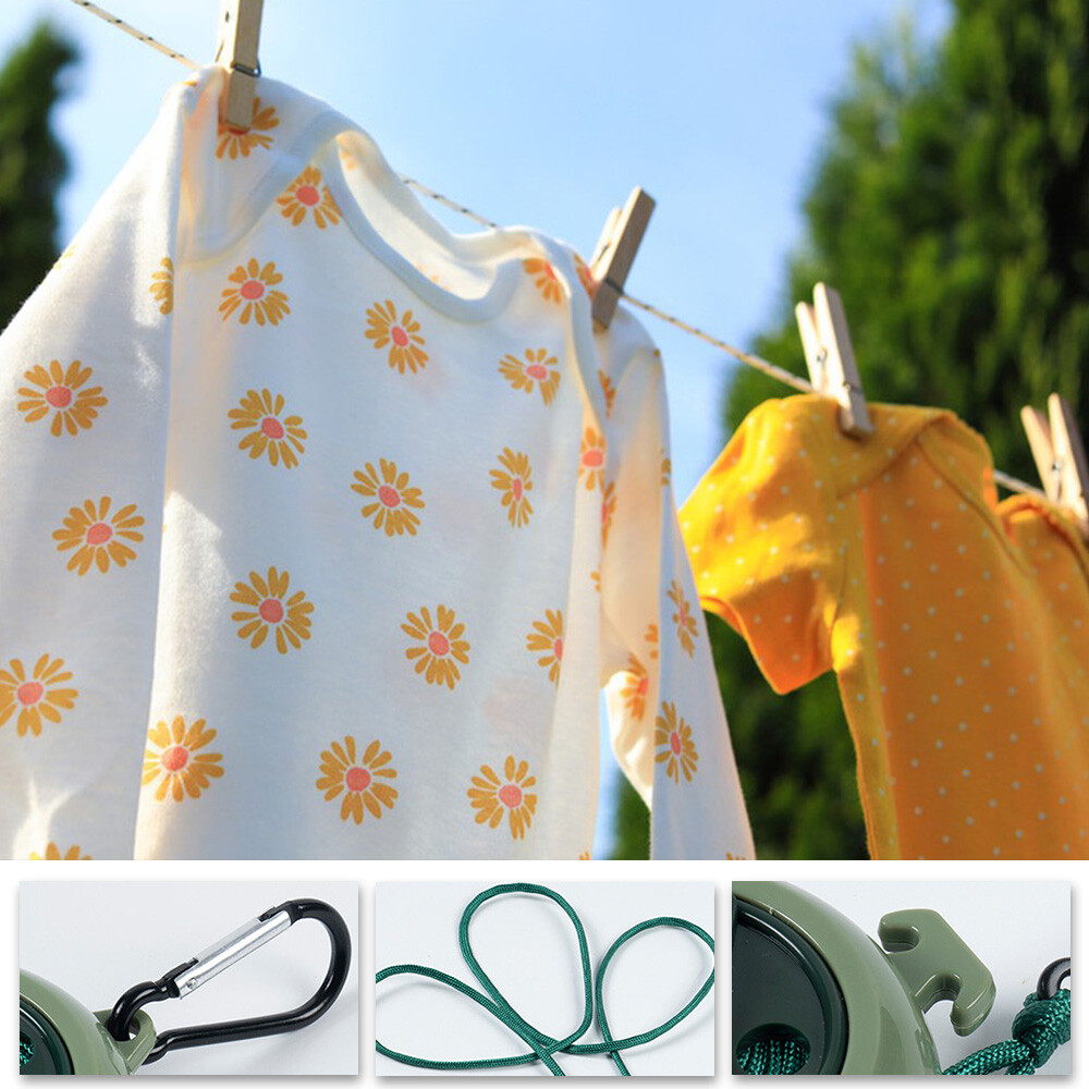 Outdoor Retractable Clothes Reel ClothesKit 33Ft Dryer Clothes Washing Line