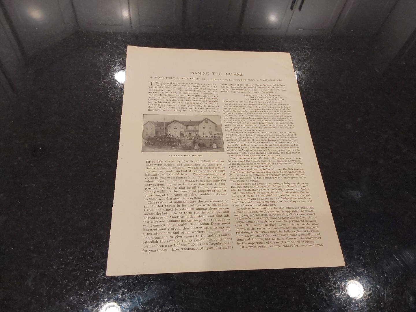 1897 "Naming the Indians" Article by Frank Terry Review of Reviews