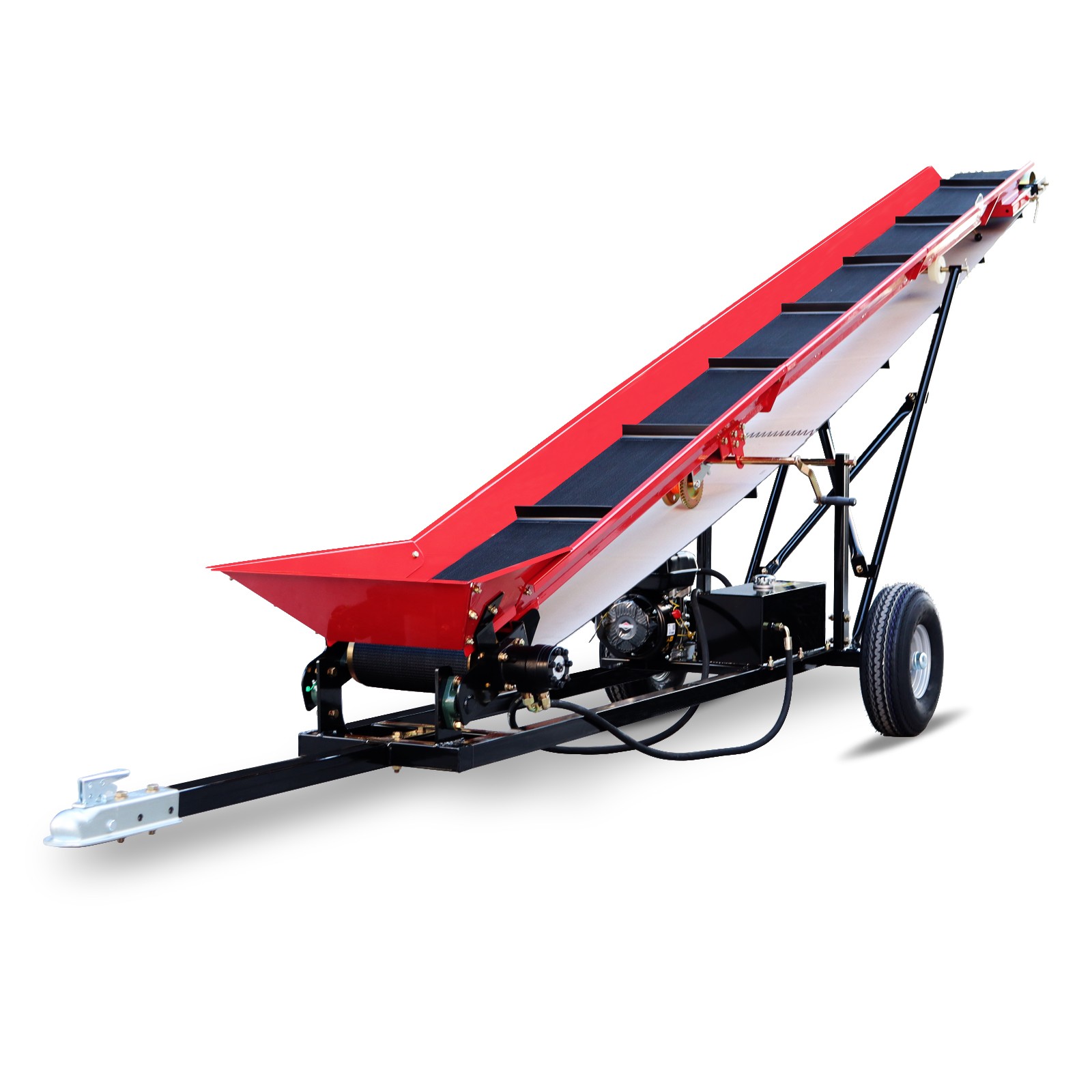 12" Firewood Conveyor 6.5HP Gas Powered 118in Lift Height Belt Log Elevator