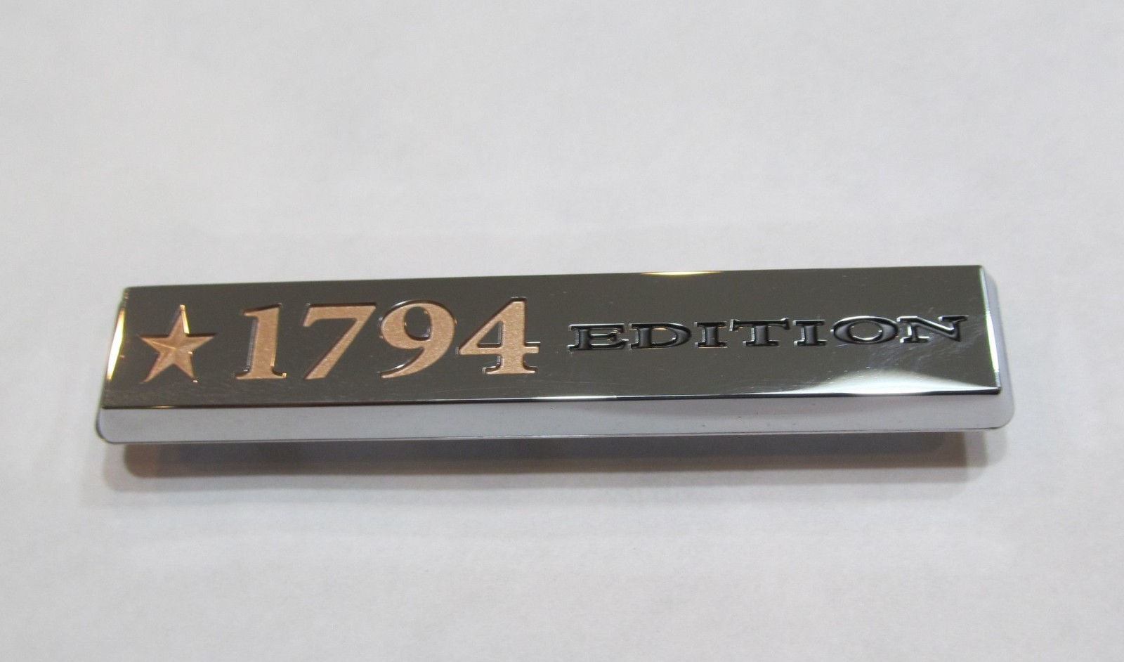 NEW OE TOYOTA TUNDRA 1794 EDITION CHROME CONSOLE BADGE/ EMBLEM 83.5mm x 16.5mm