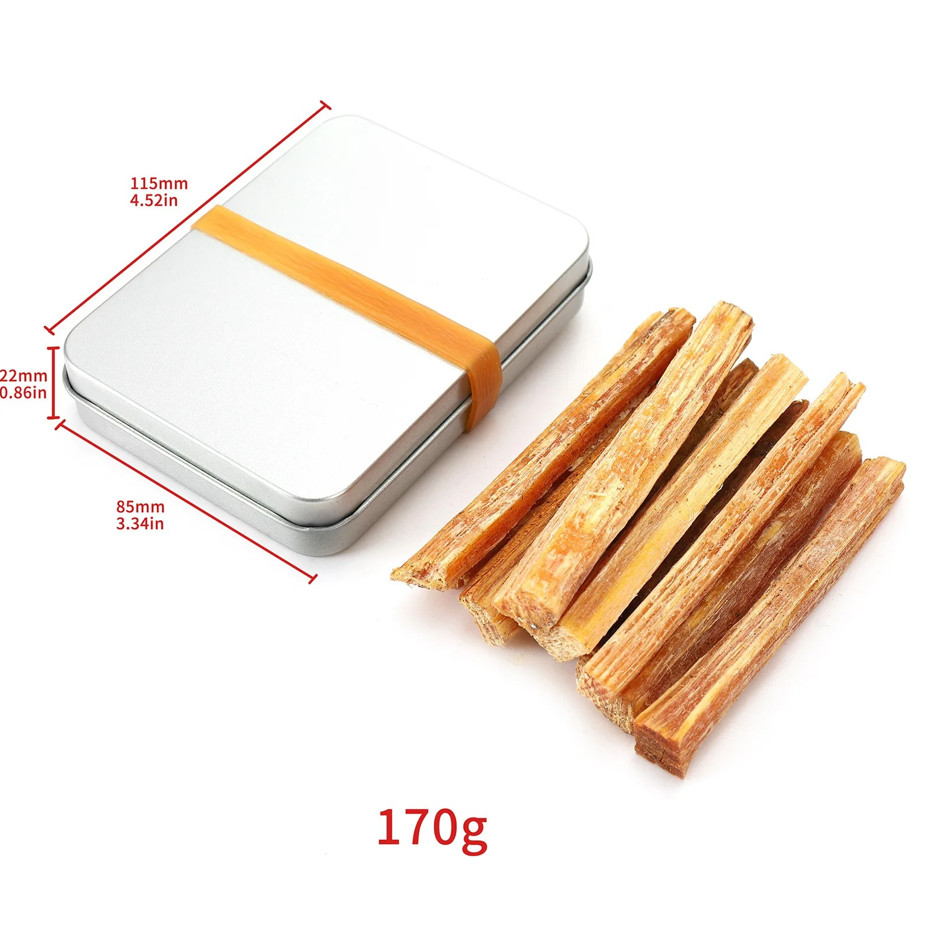 Fatwood Sticks Kit with Storage Box Hand Cut Fire Starter Craft Decor