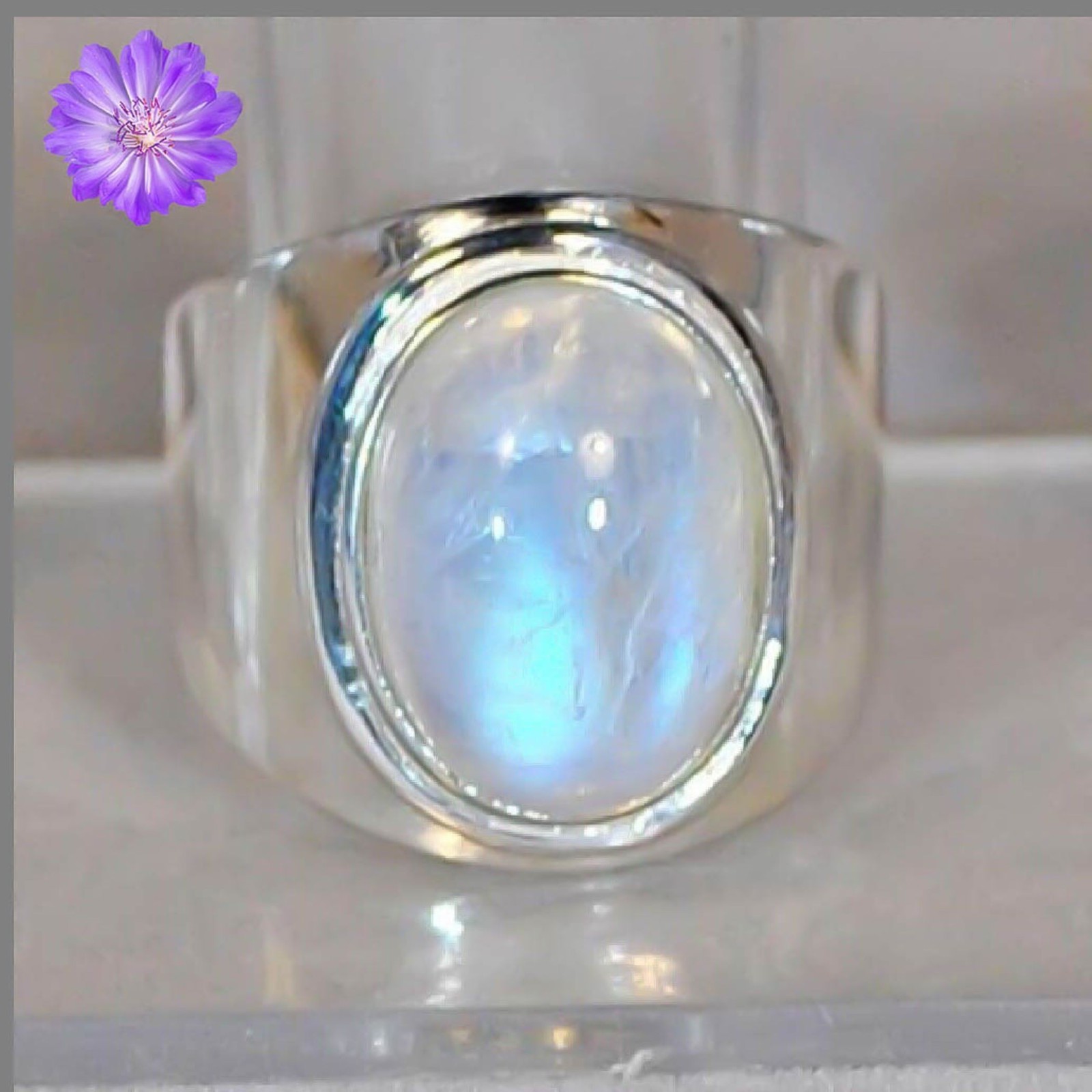 Rainbow Moonstone Gemstone Handmade 925 Sterling Silver Jewelry Ring All Size