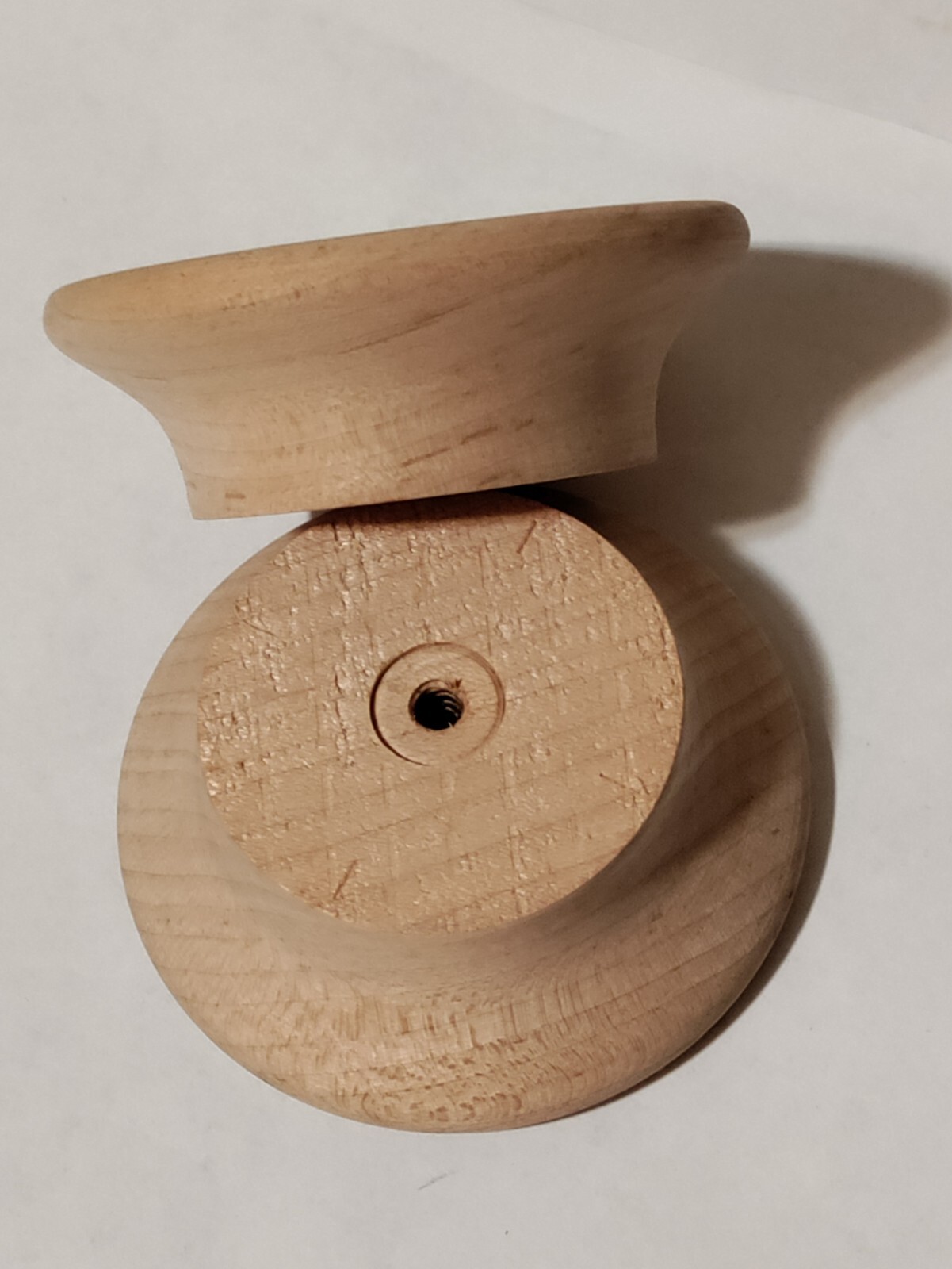 2 WADDELL 3" ROUND UNFINISHED MAPLE WOOD CABINET / DRAWER KNOBS, NO.11403 VTG