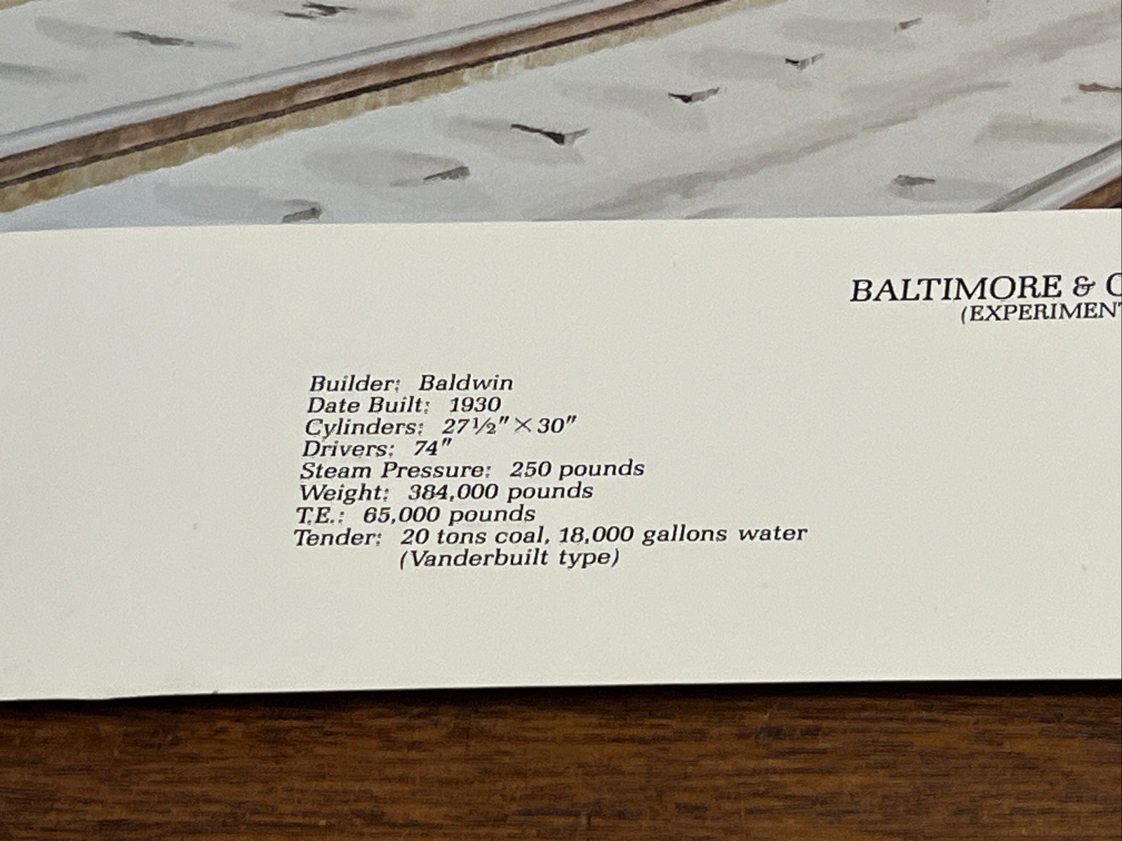 B&O Baltimore & Ohio Railroad R.R. T-1 Mountain Poster Print 25" x 18"