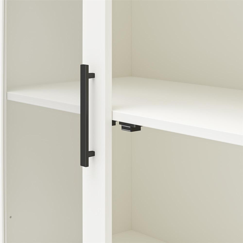 Modern Curio Cabinet w/ Glass Doors & 2 Adjustable Shelves