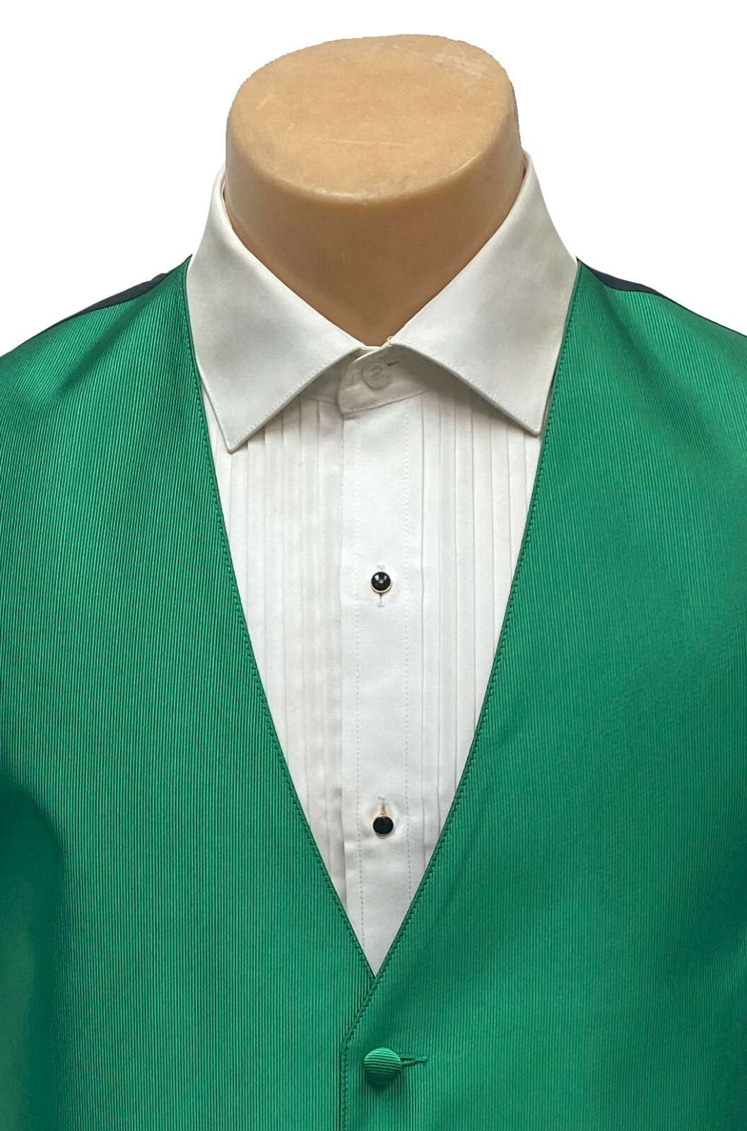 Men's Kelly Green Tuxedo Vest Fullback Wedding Groom Prom Church Suit Medium M